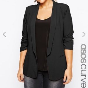 ASOS CURVE Blazer in Crepe with Slim Lapel